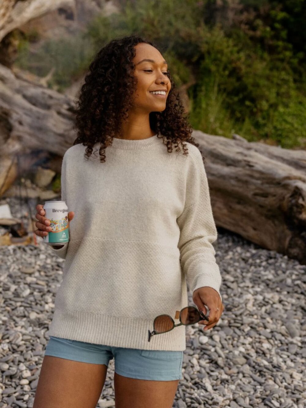 Passenger Women's Cove Recycled Knitted Jumper Sweater in Off White Size Large - Picture 6 of 6